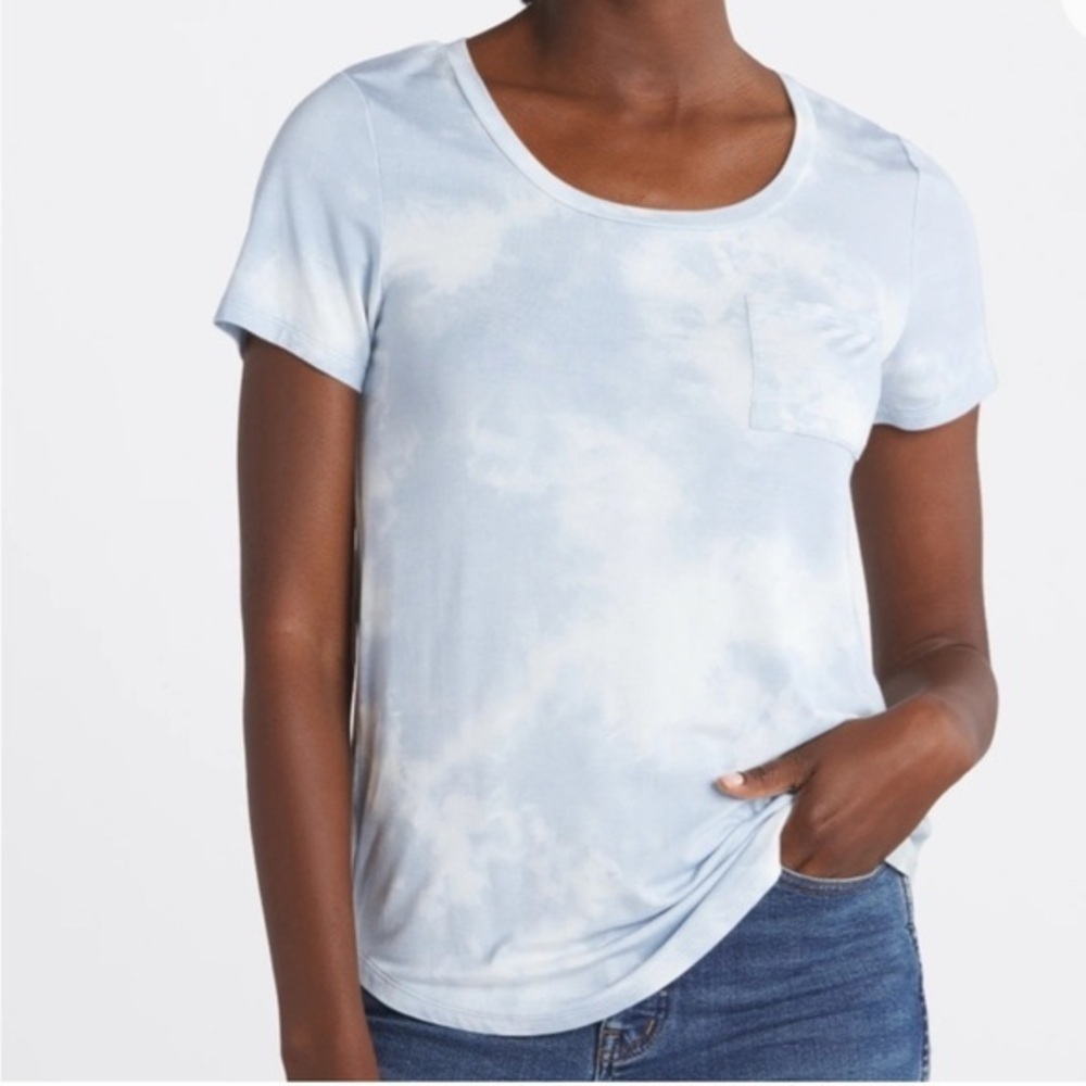 NEW…Market & Spruce Light Blue Tie-Dye Top